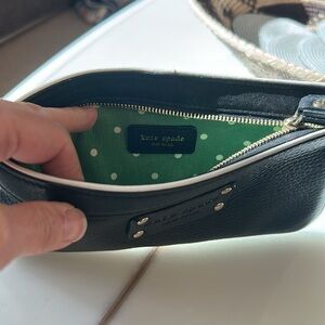 Original & Classic Kate Spade Black Wristlet w/White Piping